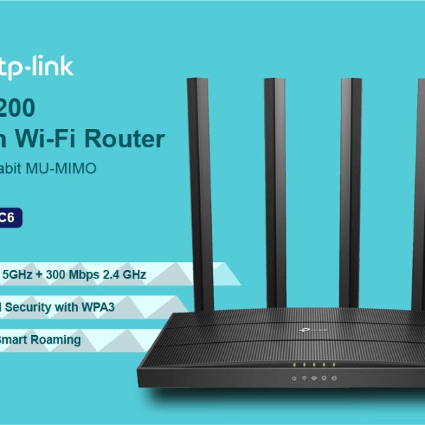In 3550 taka TP-Link Archer C6 V4.0 AC1200 Mbps Gigabit Dual-Band Wi-Fi Router. WPA3 MiMO supported lowest price in BD.